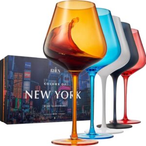 Colors of New York City Wine Glasses